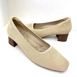 VIVAIA Melody Pro Square Toe Pumps Chunky Heels 41.5 (10) Slip On Beige Comfort